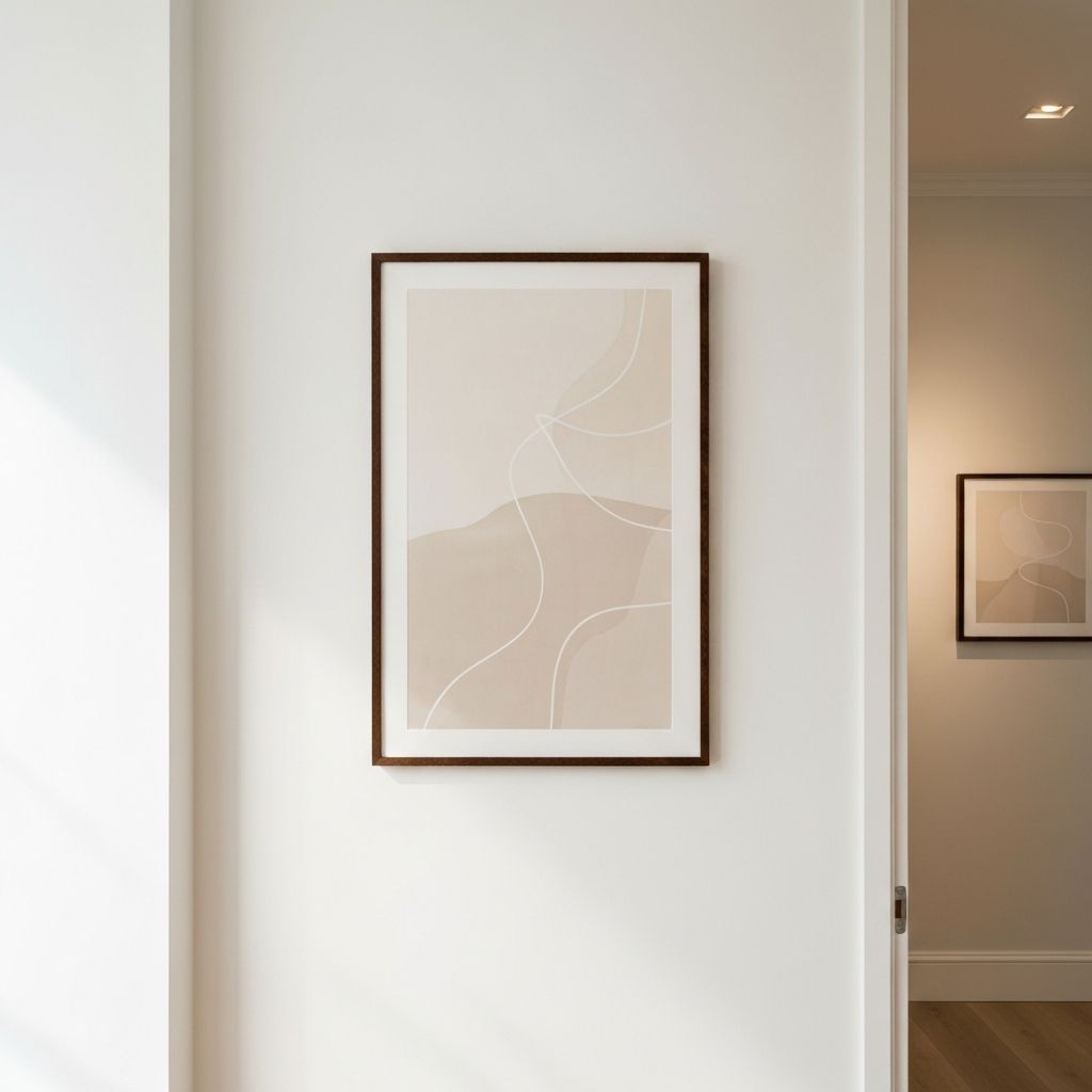 Minimalist art print on wall
